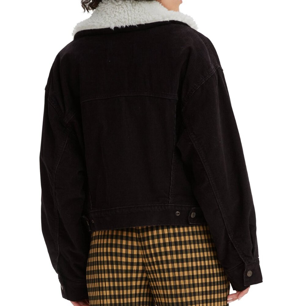 LEVI'S Women's Corduroy Sherpa Baby Baggy Trucker Jacket - Picture 2 of 5